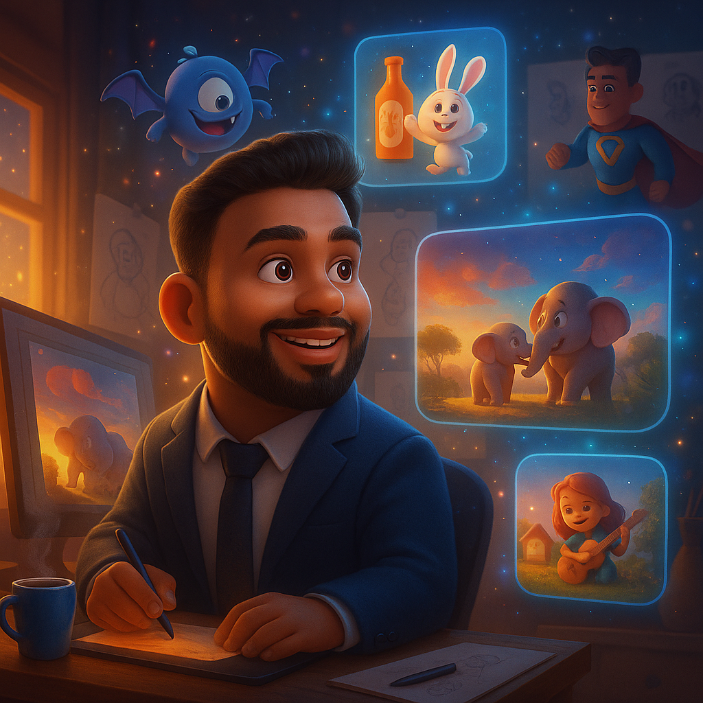 Mathew David - Founder of PixadStories in his creative studio